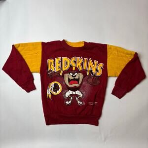 Vintage 90s Kids Tasmanian Devil Looney Toons Redskins Sweatshirt 1994 Team NFL